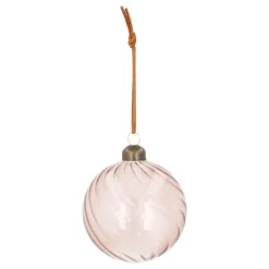 Taupe Christmas Bauble With Elegant Swirls