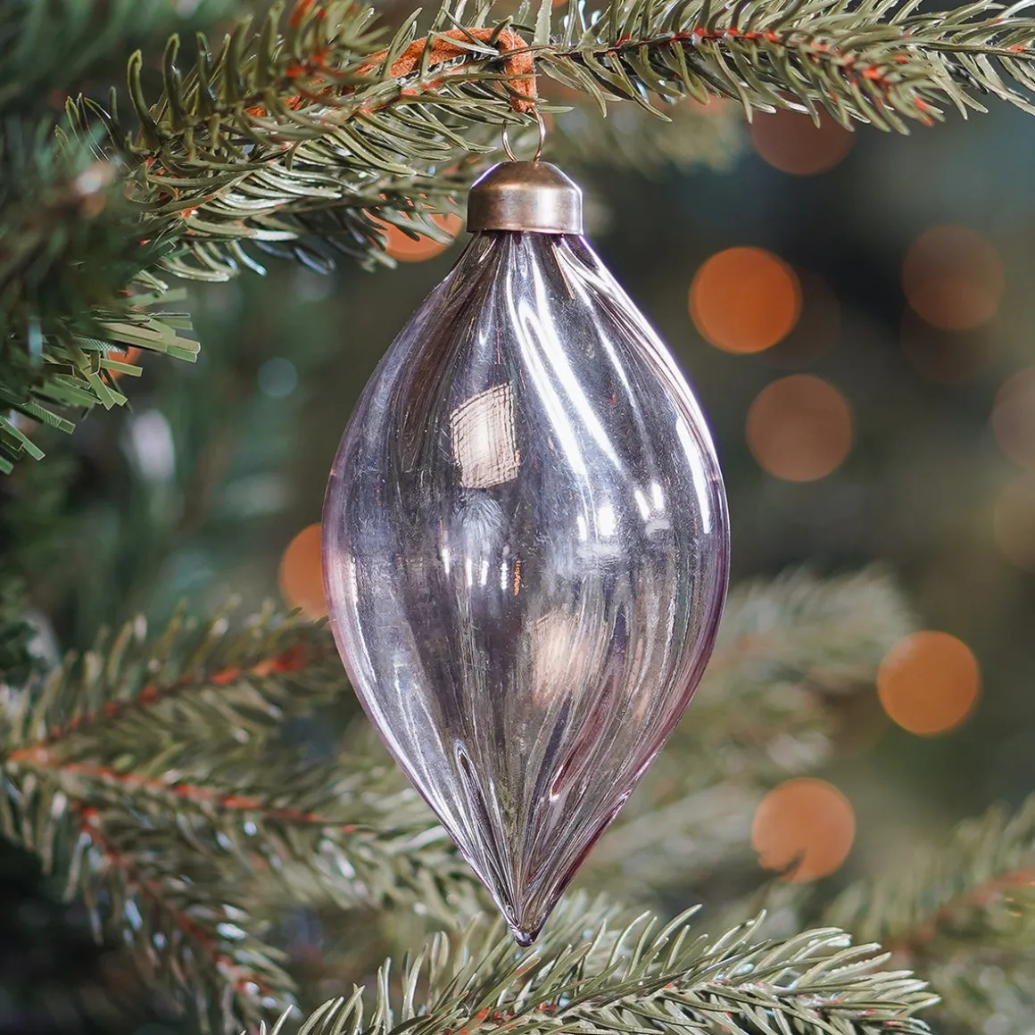 Taupe Christmas Icicle With Elegant Swirls
