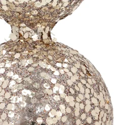 Taupe Glass Glitter Tree Topper