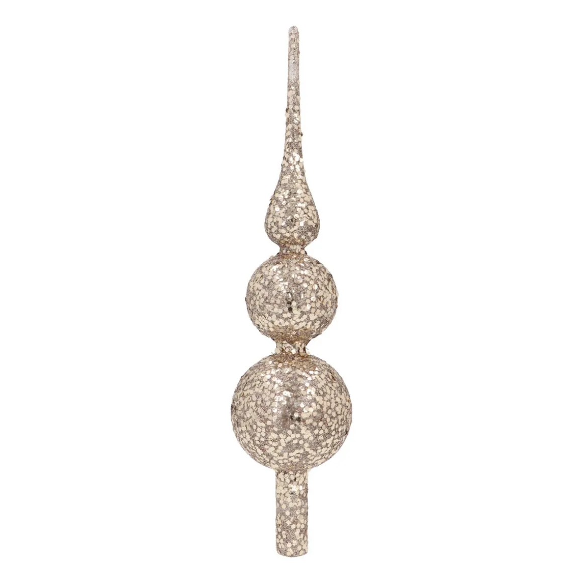 Taupe Glass Glitter Tree Topper