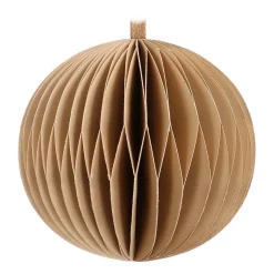 Taupe Paper Christmas Bauble 8 Cm