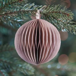 Taupe Paper Christmas Bauble 8 Cm