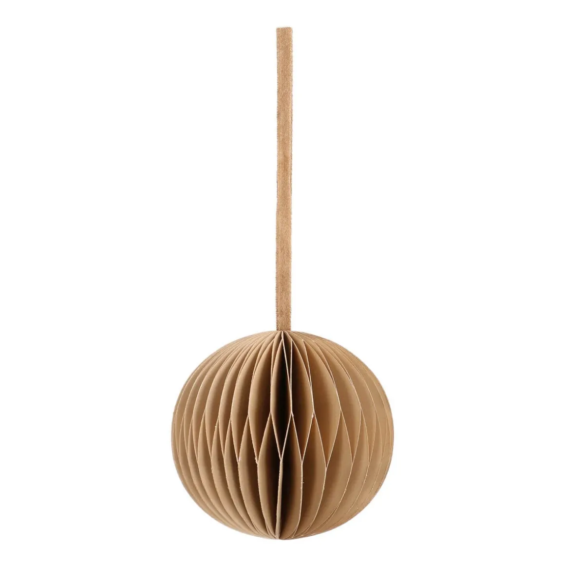 Taupe Paper Christmas Bauble 8 Cm