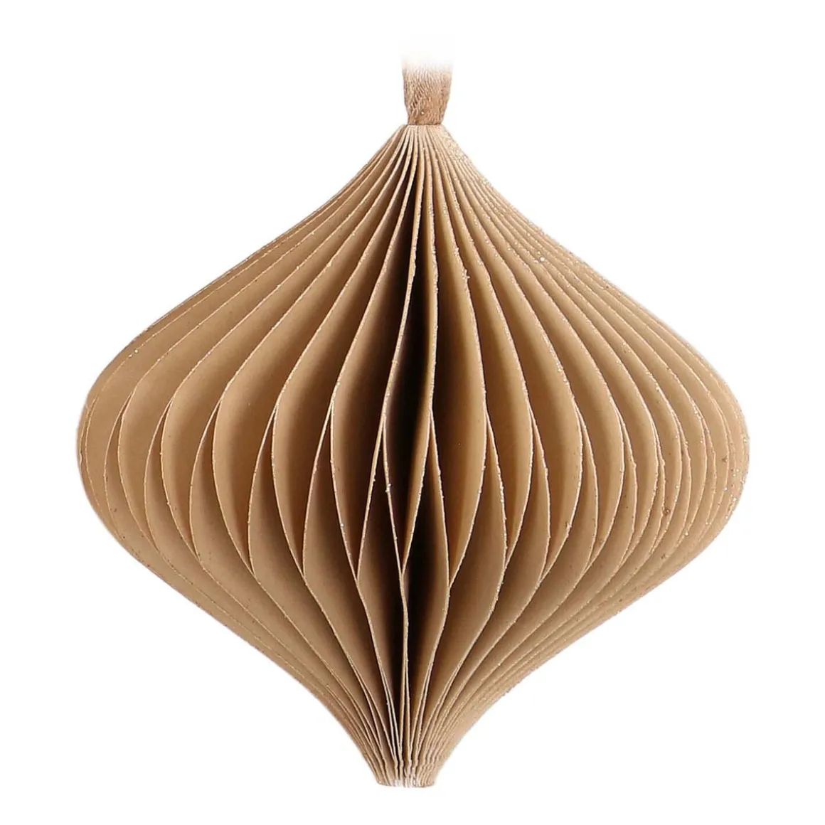 Taupe Paper Christmas Ornament 8 Cm
