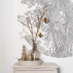 Taupe Paper Christmas Ornament 8 Cm