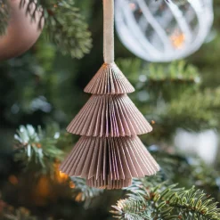 Taupe Paper Christmas Tree With Glitters