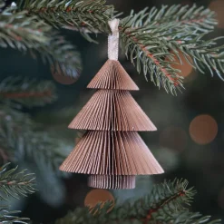 Taupe Paper Christmas Tree With Glitters