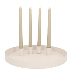 Taupe Tray With Magnetic Candle Holders
