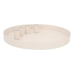 Taupe Tray With Magnetic Candle Holders