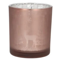 Tealight Holder Reindeer | Glass | 8cm | Taupe