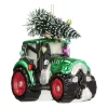 Tractor Glass Hanging Figurine 9cm Green