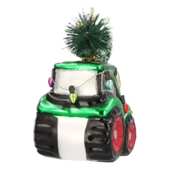 Tractor Glass Hanging Figurine 9cm Green
