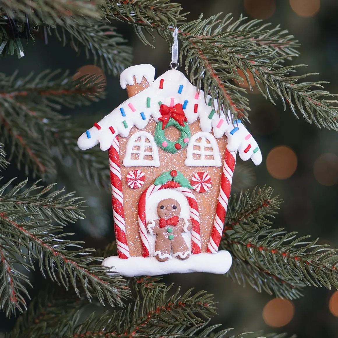 Traditional Colored Gingerbread House Ornament