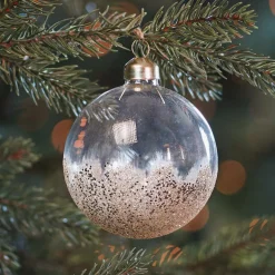 Transparent Christmas Bauble With Gold Glitter Dip