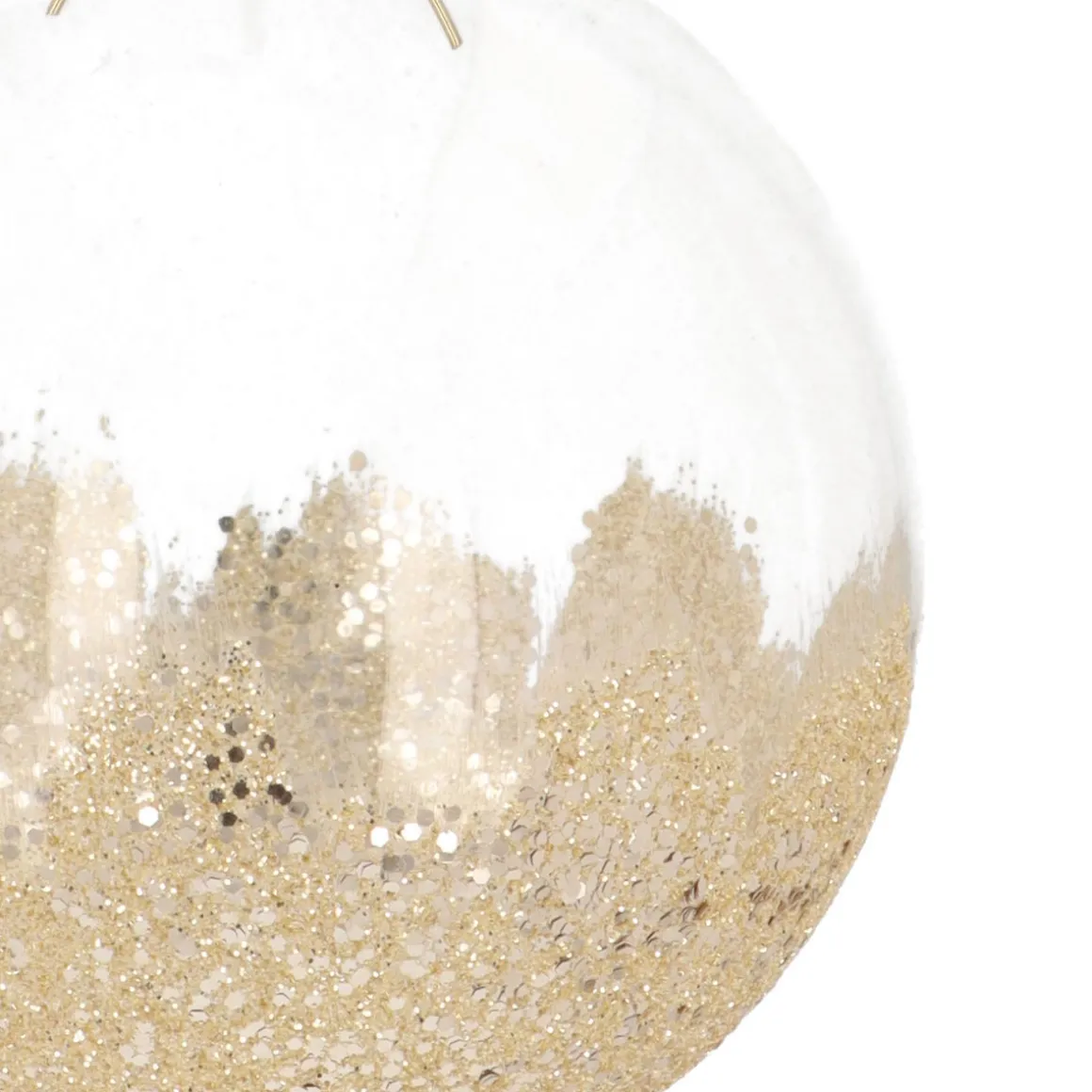 Transparent Christmas Bauble With Gold Glitter Dip