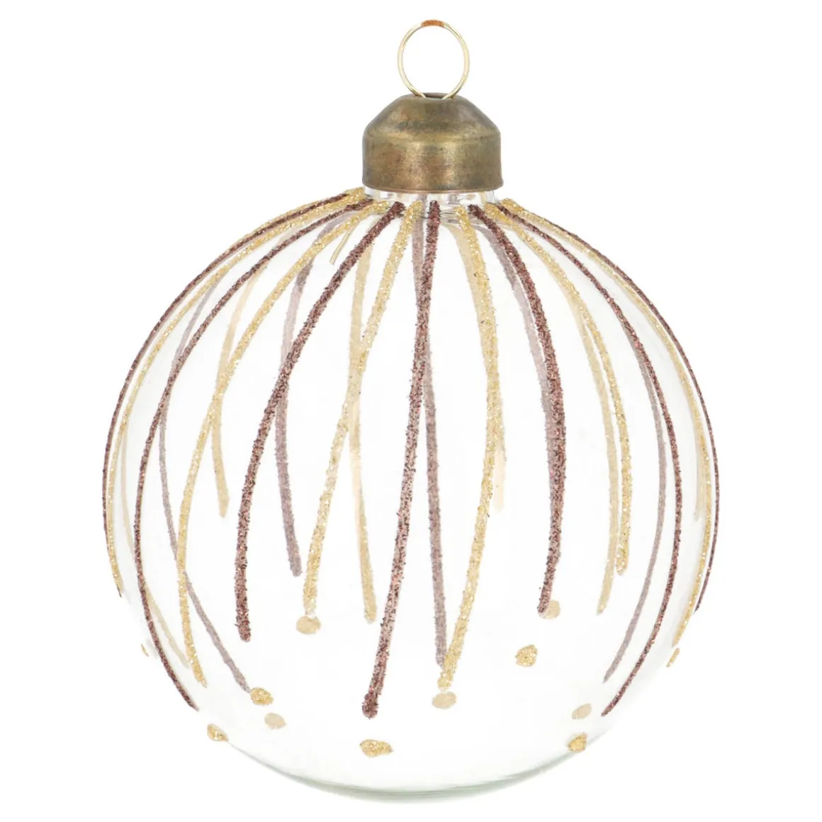 Transparent Christmas Bauble With Glitter Lines