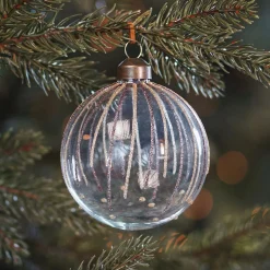Transparent Christmas Bauble With Glitter Lines