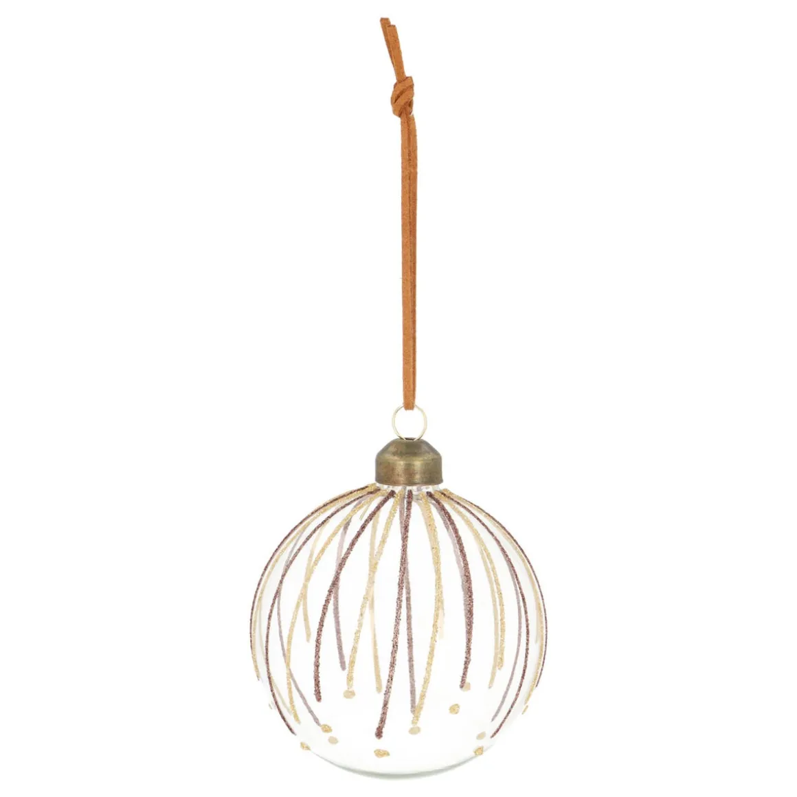 Transparent Christmas Bauble With Glitter Lines