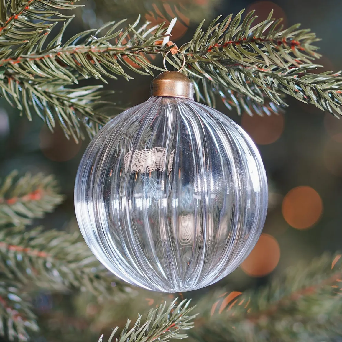 Transparent Christmas Bauble With Lines