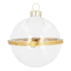Transparent Fillable Christmas Bauble Made Of Glass 8 Cm Gold