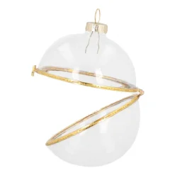 Transparent Fillable Christmas Bauble Made Of Glass 8 Cm Gold