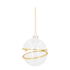 Transparent Fillable Christmas Bauble Made Of Glass 8 Cm Gold