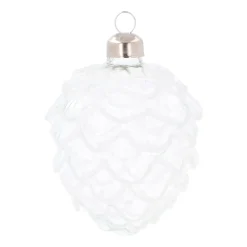 Transparent Glass Pine Cone With Frost