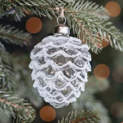 Transparent Glass Pine Cone With Frost