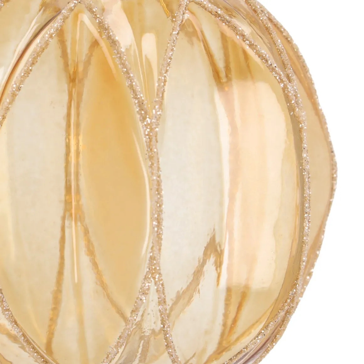 Transparent Gold Christmas Bauble With Glitters