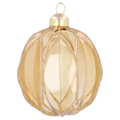 Transparent Gold Christmas Bauble With Glitters