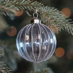 Transparent Lavender Christmas Bauble With Glitters