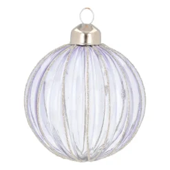 Transparent Lavender Christmas Bauble With Glitters