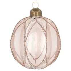 Transparent Taupe Christmas Bauble With Glitters