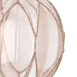 Transparent Taupe Christmas Bauble With Glitters