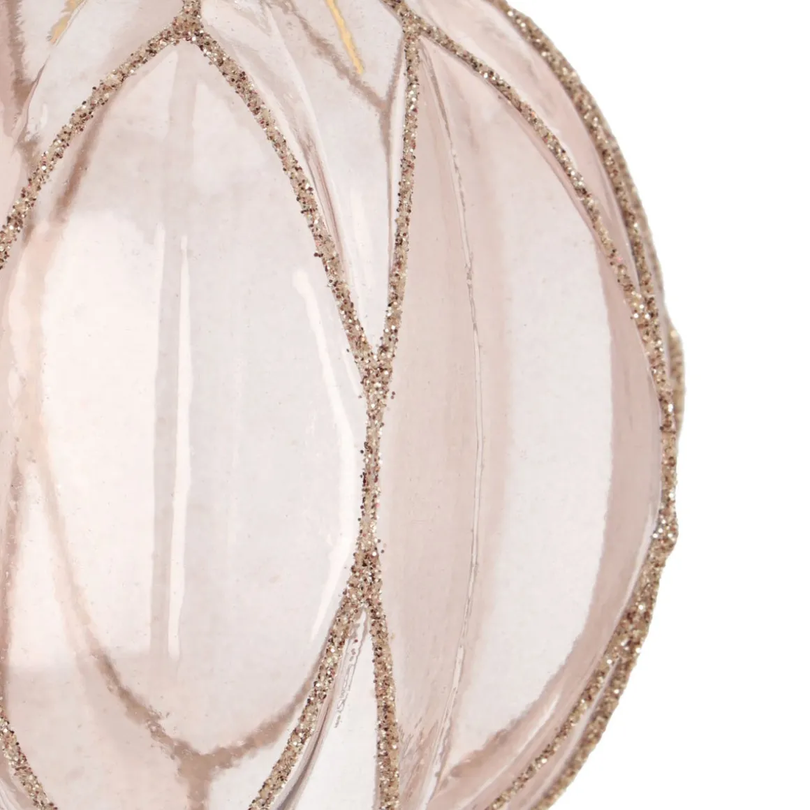 Transparent Taupe Christmas Bauble With Glitters
