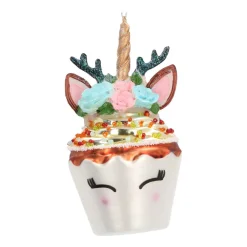 Unicorn Cupcake Christmas Ornament | Glass | 11 Cm