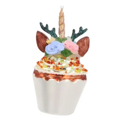 Unicorn Cupcake Christmas Ornament | Glass | 11 Cm