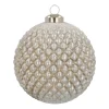 Unique Glass Bauble With Relief 10 Cm Antique Silver