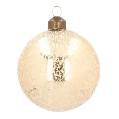 Unique Glass Christmas Bauble Ice Droplets 8cm Light Gold