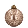 Unique Glass Christmas Bauble Ice Droplets 8cm Brown