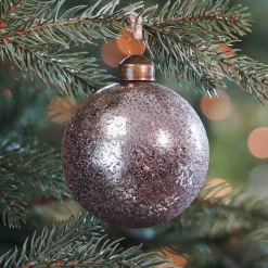 Unique Glass Christmas Bauble Ice Droplets 8cm Brown