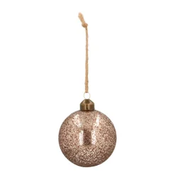 Unique Glass Christmas Bauble Ice Droplets 8cm Brown
