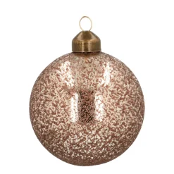 Unique Glass Christmas Bauble Ice Droplets 8cm Brown
