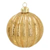 Unique Glass Christmas Bauble Lampion 8cm Light Gold
