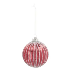 Unique Glass Christmas Bauble Lampion 8cm Red
