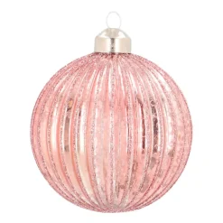 Unique Glass Christmas Bauble Lampion 8cm Pink