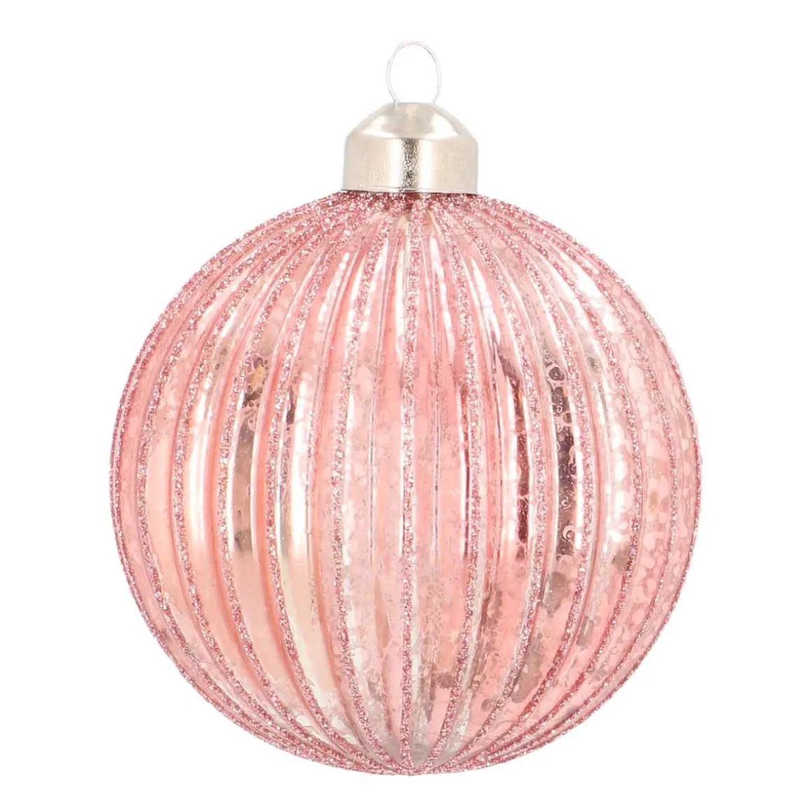 Unique Glass Christmas Bauble Lampion 8cm Pink