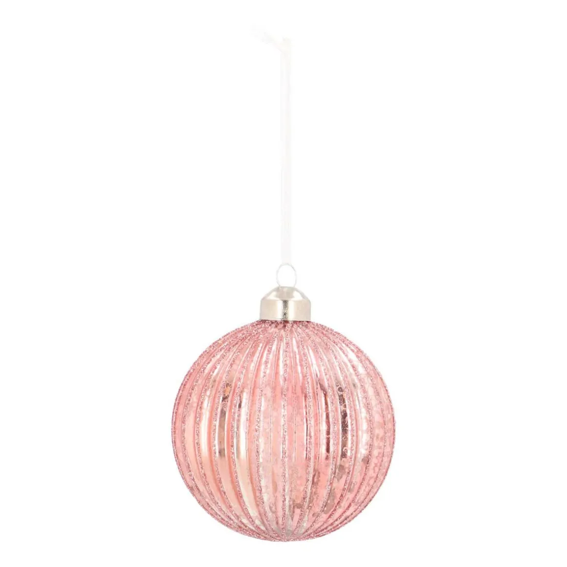 Unique Glass Christmas Bauble Lampion 8cm Pink