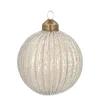 Unique Glass Christmas Bauble Lampion 8cm Silver