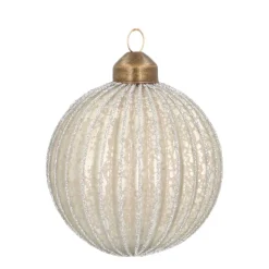 Unique Glass Christmas Bauble Lampion 8cm Silver